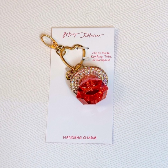 💖Betsey Johnson Bejeweled Ring Pop bag charm/keychain - Picture 4 of 7